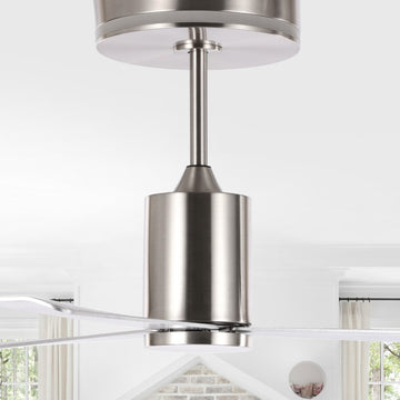 Levi 52" 1-Light Contemporary Minimalist 6-Speed Iron Height Adjustable Integrated LED Ceiling Fan with Remote - JONATHAN Y